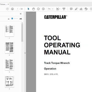 Caterpillar Track Torque Wrench Tool Operating Manual - PDF