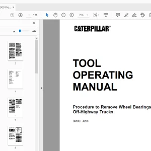 Caterpillar Wheel Bearings from Off-Highway Trucks Tool Operating Manual - PDF
