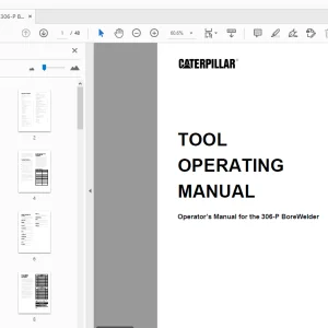Caterpiller 306-P BoreWelder Tool Operating Manual - PDF DOWNLOAD