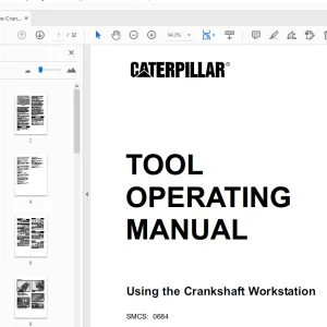 Caterpillar Crankshaft Workstation Tool Operating Manual - PDF