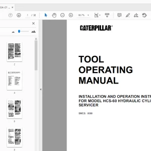 Caterpillar HCS-60 Hydraulic Cylinder Servicer Tool Operating Manual - PDF