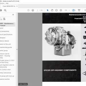 Clark 36000 Powershift Transmission 3-4-6 Speed Maintenance + Service Manual