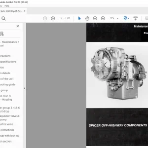 Clark 36000 Powershift Transmission Maintenance & Service Manual  - PDF DOWNLOAD