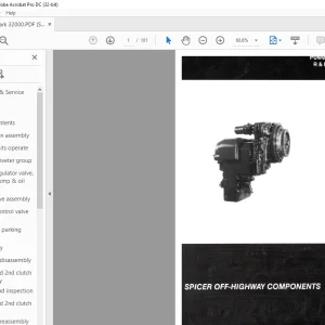 Clark PowerShift Transmission R& HR Maintenance Service Manual - PDF DOWNLOAD