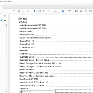 Crown Forklift ESR 5000 Parts Manual - PDF DOWNLOAD
