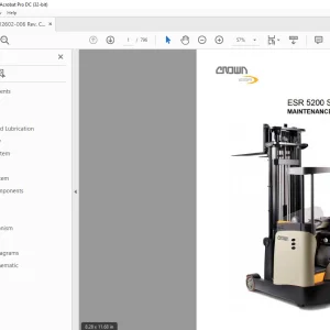 Crown Forklift ESR 5200 SERIES MAINTENANCE MANUAL  - PDF DOWNLOAD