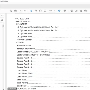 Crown Forklift GPC 3000 QPR Parts Manual - PDF DOWNLOAD