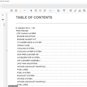 Crown Forklift IC Hamech V34 Parts Manual - PDF DOWNLOAD