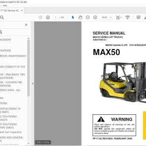 Crown Forklift MAX50 Series Lift Trucks Service Manual - PDF DOWNLOAD