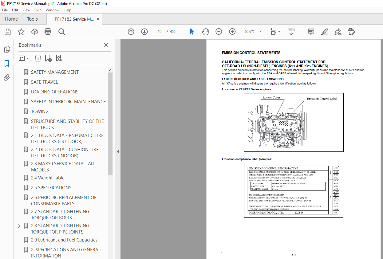 Crown Forklift MAX50 Series Lift Trucks Service Manual - PDF DOWNLOAD ...