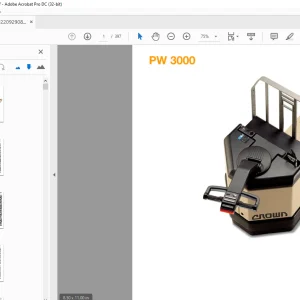 Crown Forklift PW 3000/3500 Parts Manual - PDF DOWNLOAD