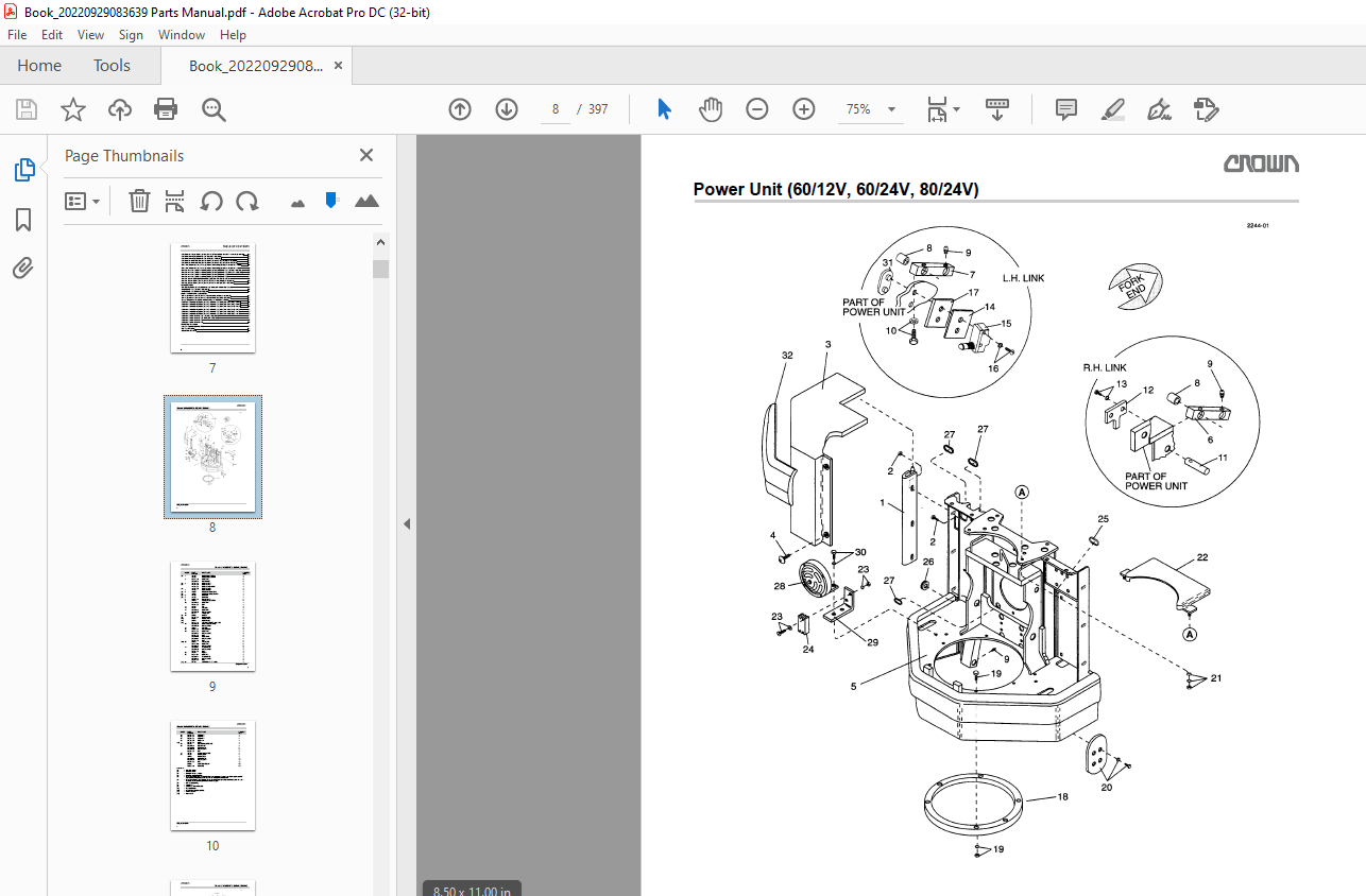 Crown Forklift PW 3000/3500 Parts Manual - PDF DOWNLOAD - HeyDownloads ...