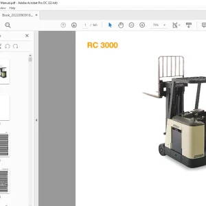 Crown Forklift RC 3000 Parts Manual  - PDF DOWNLOAD