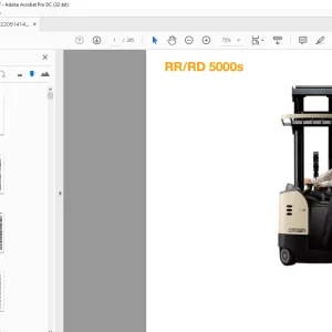 Crown Forklift RR/RD 5000S Parts Manual - PDF DOWNLOAD