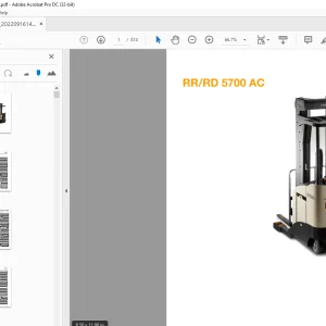 Crown Forklift RR/RD 5700 AC Parts Manual  - PDF DOWNLOAD