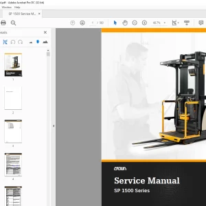 Crown Forklift SP 1500 Series Service Manual - PDF DOWNLOAD