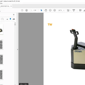 Crown Forklift TW Parts Manual -  PDF DOWNLOAD
