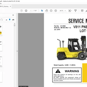 Crown Forklift V811 PNEUMATIC LOT 9915 Service Manual - PDF DOWNLOAD