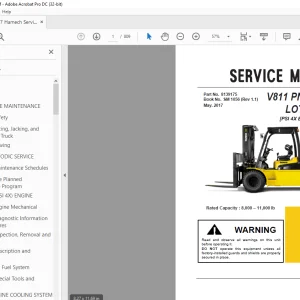 Crown Forklift V811 PNEUMATIC LOT 9997 [PSI 4X Engine Truck] Service Manual