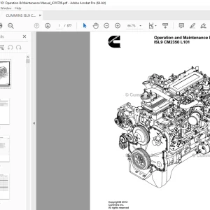 Cummins ISL9 CM2350 L101 Engine Operation & Maintenance Manual PDF