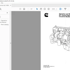Cummins M11 Series Engines Industrial Operation & Parts Manual PDF