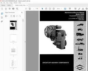 DANA 32000 Powershift Transmission Maintenance & Service Manual PDF
