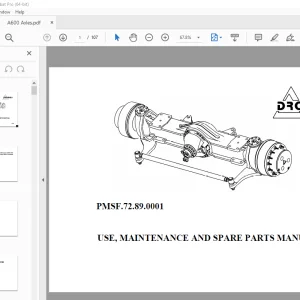 DROMOS A600 Axle Use, Maintenace & Parts Manual 46966 PDF