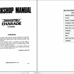 Daihatsu Auto 1.4 GB Service Workshop , Wiring Diagrams Manual Full Set PDF