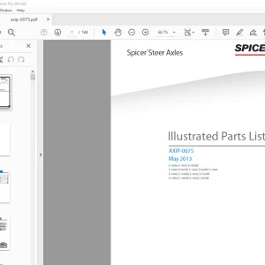 Dana Spicer AXIP-0075 Steer Axles Parts Manual - PDF DOWNLOAD