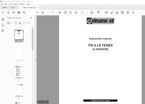 Dinamic Oil TW 6 LE TEREX Instruction Manual - PDF DOWNLOAD