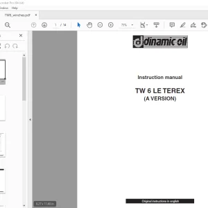 Dinamic Oil TW 6 LE TEREX Instruction Manual - PDF DOWNLOAD