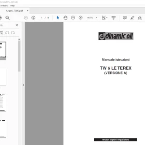 Dinamic Oil TW 6 LE TEREX Manuale istruzioni - PDF DOWNLOAD