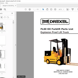 Drexel Landoll FL60 EX Explosion Proof Forklift Parts List Manual - PDF DOWNLOAD