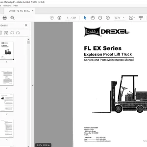 Drexel Landoll Forklift FL EX Series Explosion Proof Lift Truck Service and Parts Maintenance Manual