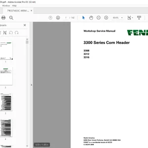 Fendt 3300 Series Corn Header Workshop Service Manual PDF