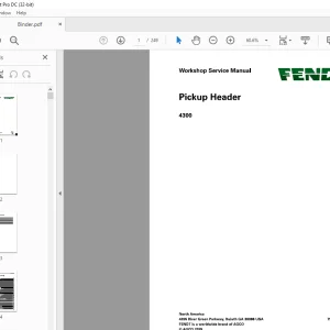 FENDT 4300 TRACTOR Pickup Header Workshop Service Manual