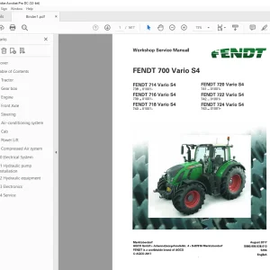 FENDT 700 714 716 718 720 722 724 Vario S4 Workshop Service Manual