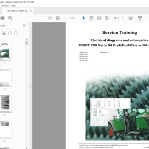 Fendt 700 Vario S4 Profi/ProfiPlus NA version Electrical Diagrams and Schematics Manual