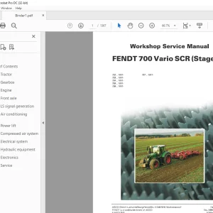 FENDT 700 Vario SCR (Stage 3b) Workshop Service Manual