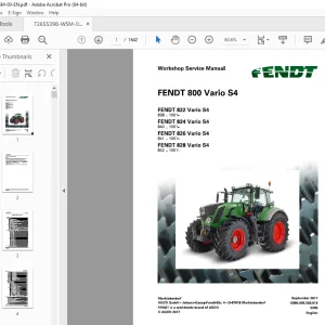 FENDT 800 822 824 826 828 Vario S4 Workshop Service Manual