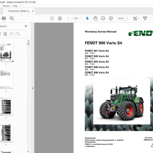 FENDT 900 927 930 933 936 939 Vario S4 Workshop Service Manual