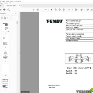 FENDT 900 Vario COM III Tractor steering axle Workshop manual