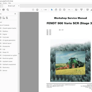 FENDT 900  Vario SCR (Stage 3b) Workshop Service Manual - PDF DOWNLOAD