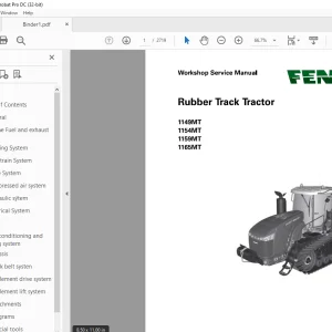 FENDT Rubber Track Tractor 1149MT 1154MT 1159MT 1165MT Workshop Service Manual