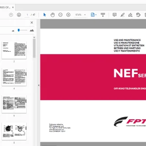 FPT NEF SERIES OFF-ROAD TELEHANDLER ENGINES USE & MAINTENANCE MANUAL - PDF