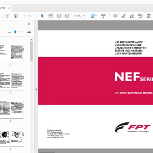 FPT NEF SERIES OFF-ROAD TELEHANDLER ENGINES USE & MAINTENANCE MANUAL - PDF