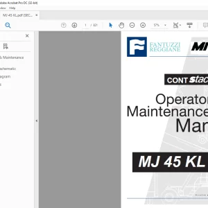 Fantuzzi Reggiane CS 45 KL Operator & Parts manual + Electrical & Hydraulic Diagrams Manual