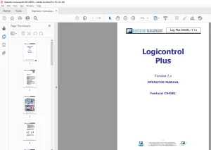 Fantuzzi Reggiane CS 45KL Logicontrol Plus Operator Manual - PDF