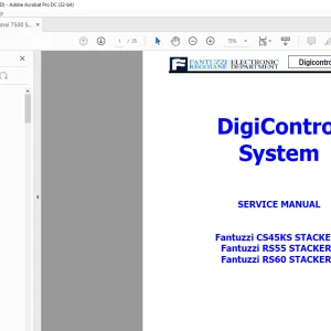 Fantuzzi Reggiane CS45KS RS55 RS60 STACKERS  DigiControl System + SERVICE MANUAL