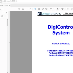 Fantuzzi Reggiane CS45KS RS55 RS60 STACKERS DigiControl System Service Manual